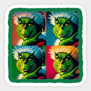 Green Pop Groove: Grinch's Stylish Side - Christmas Pop Sticker